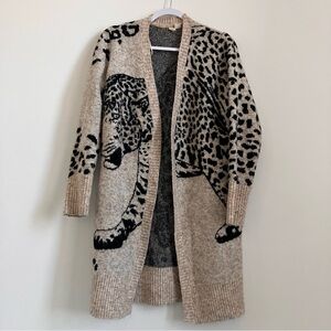 Moth for Anthropologie Lucerne cheetah cardigan XS